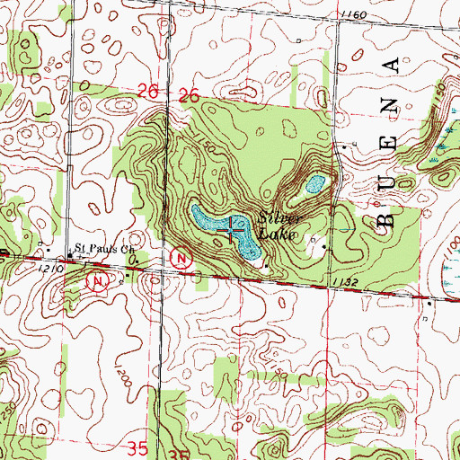 Topographic Map of Silver Lake, WI