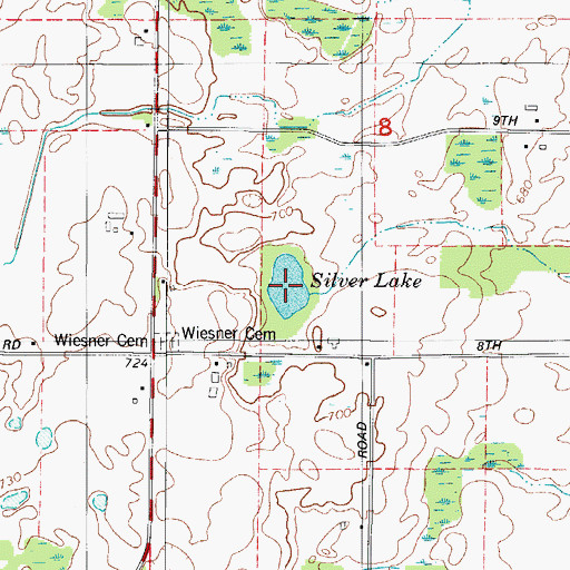 Topographic Map of Silver Lake, WI