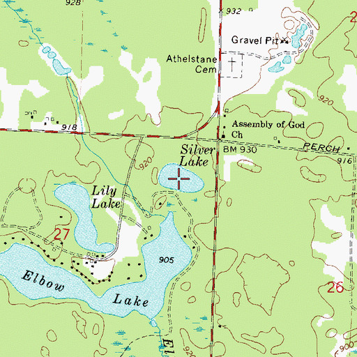 Topographic Map of Silver Lake, WI