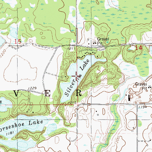 Topographic Map of Silver Lake, WI