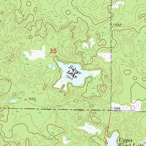 Topographic Map of Silver Lake, WI