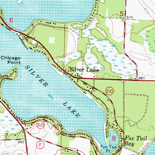 Topographic Map of Silver Lake, WI