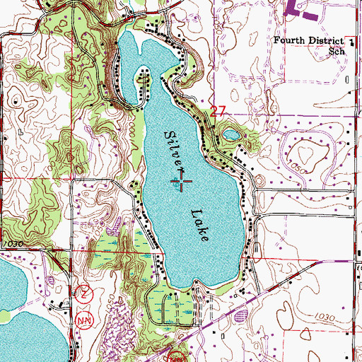 Topographic Map of Silver Lake, WI