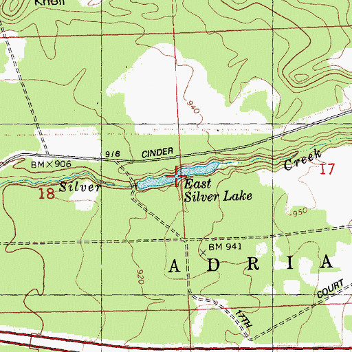 Topographic Map of East Silver Lake, WI