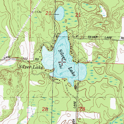 Topographic Map of Silver Lake, WI