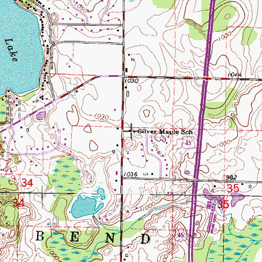 Topographic Map of Silver Maple School, WI