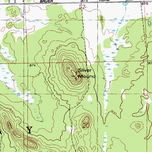 Topographic Map of Silver Mound, WI