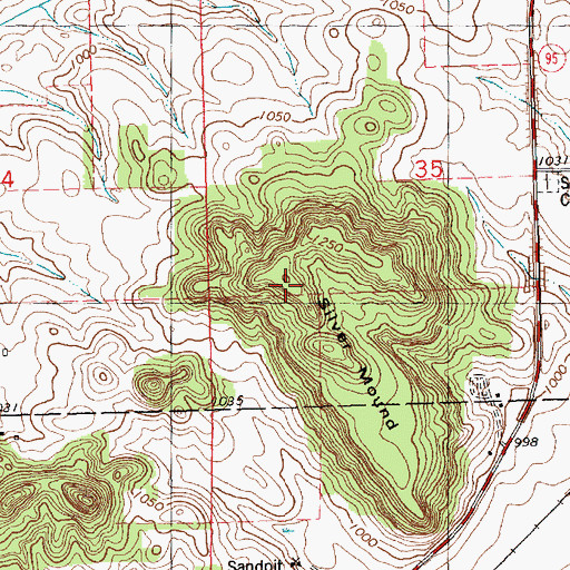 Topographic Map of Silver Mound, WI