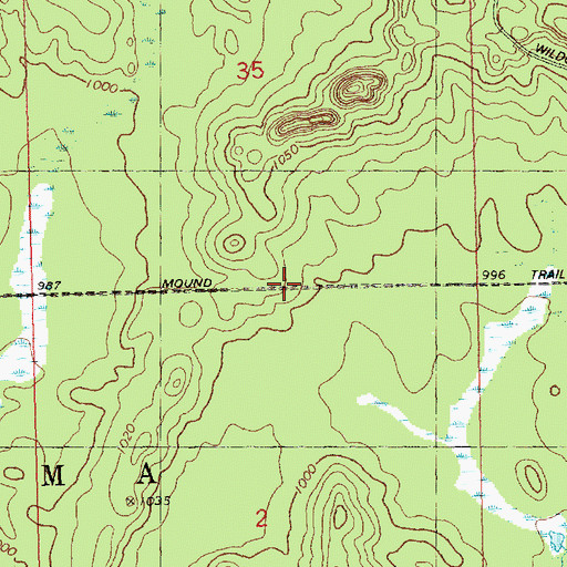 Topographic Map of Silver Mound Trail, WI