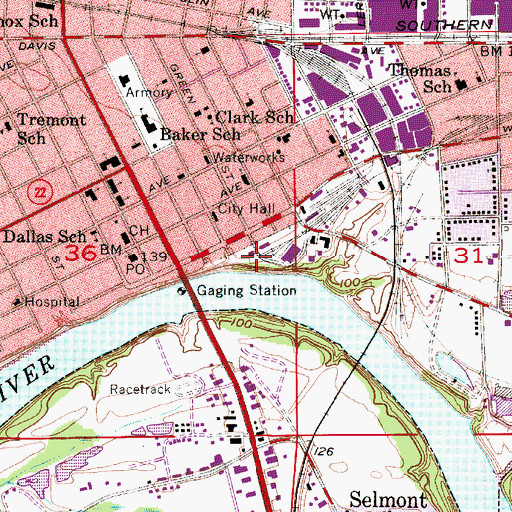Topographic Map of LaFayette Park, AL