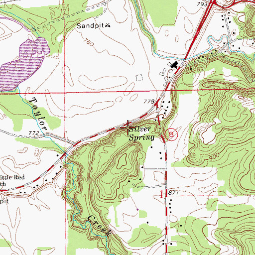Topographic Map of Silver Spring, WI