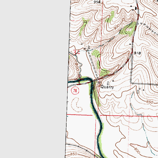 Topographic Map of Silver Spring Creek, WI