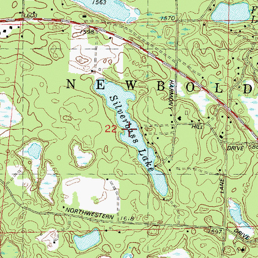 Topographic Map of Silverbass Lake, WI