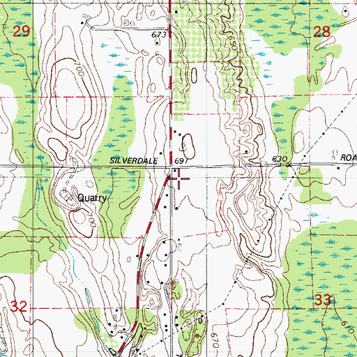 Topographic Map of Silverdale School (historical), WI
