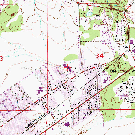 Topographic Map of Meadowview Christian School, AL