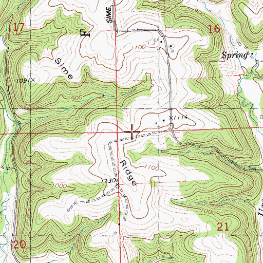 Topographic Map of Sime Ridge, WI