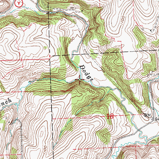 Topographic Map of Simmons Branch, WI
