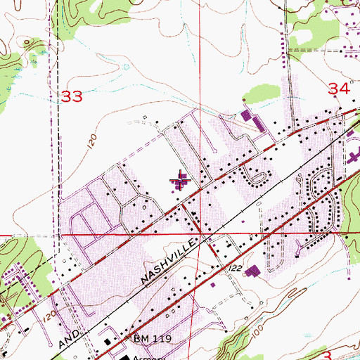 Topographic Map of Meadowview Elementary School, AL