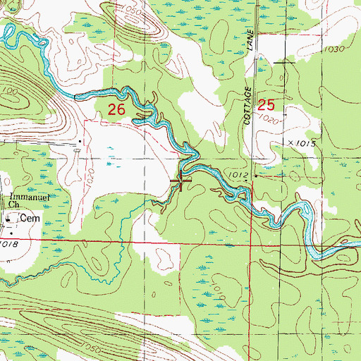 Topographic Map of Simpson Creek, WI