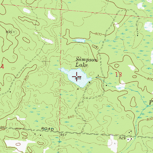 Topographic Map of Simpson Lake, WI