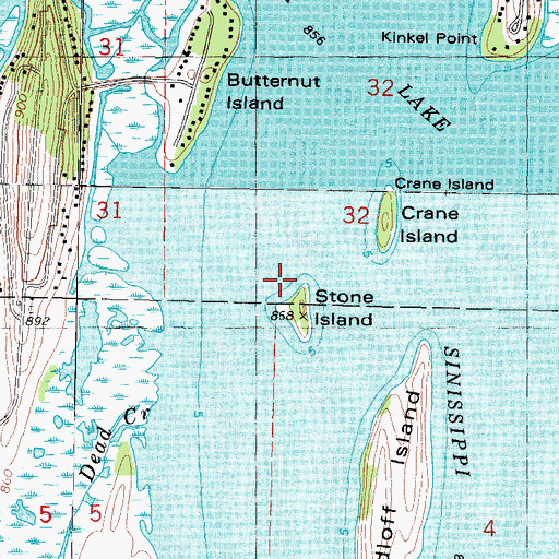 Topographic Map of Sinissippi Lake, WI