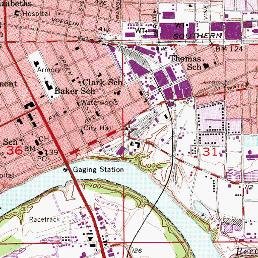 Topographic Map of Old Depot Museum, AL