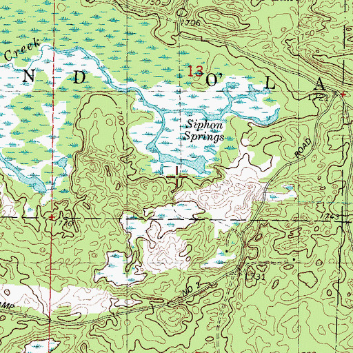 Topographic Map of Siphon Springs, WI