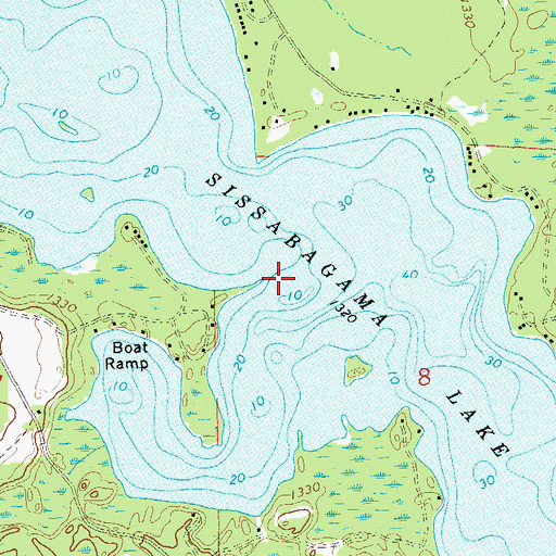 Topographic Map of Sissabagama Lake, WI