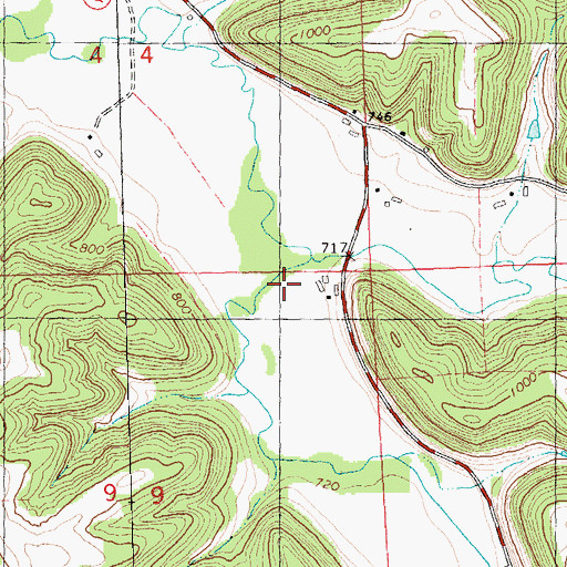 Topographic Map of Sixmile Branch, WI