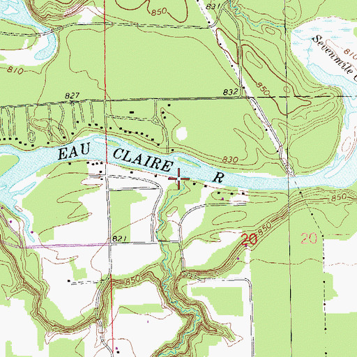 Topographic Map of Sixmile Creek, WI