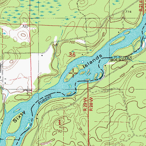 Topographic Map of Sixty Islands, WI