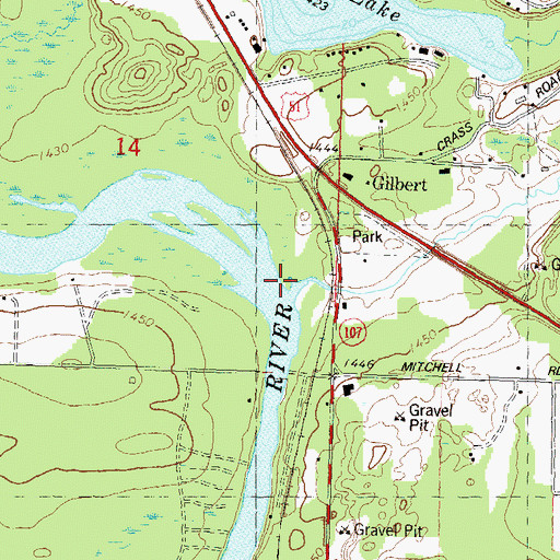 Topographic Map of Skanawan Creek, WI