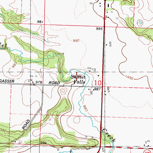 Topographic Map of Skillet Falls, WI