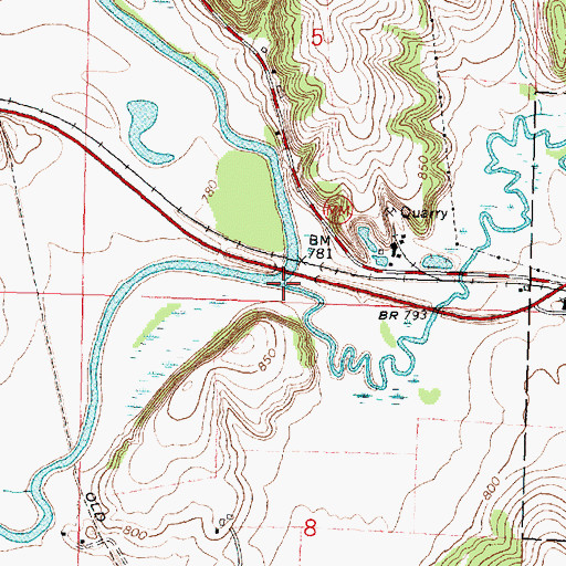 Topographic Map of Skinner Creek, WI