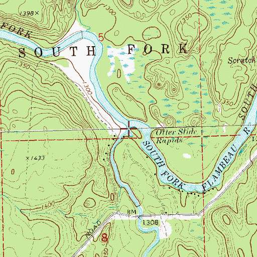 Topographic Map of Skinner Creek, WI