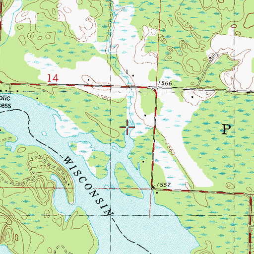 Topographic Map of Skunk Creek, WI