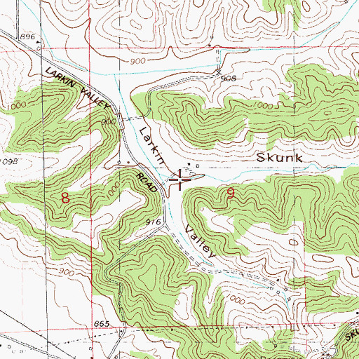Topographic Map of Skunk Hollow, WI
