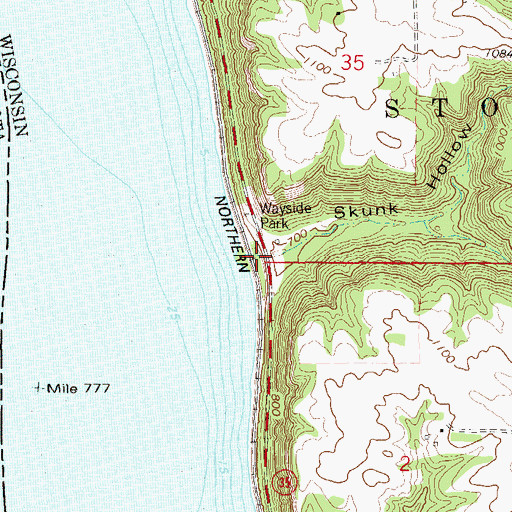 Topographic Map of Skunk Hollow, WI