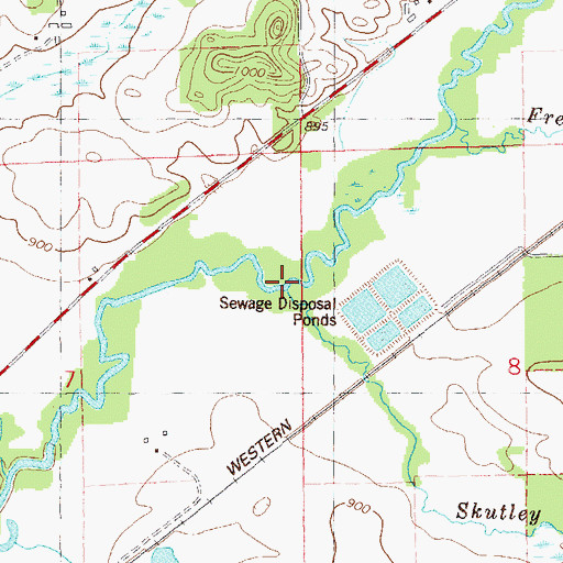 Topographic Map of Skutley Creek, WI