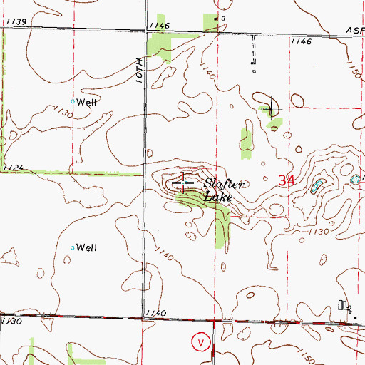 Topographic Map of Slafter Lake, WI
