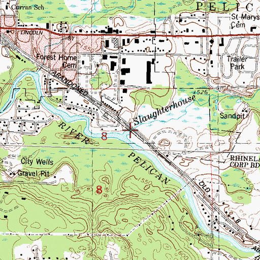 Topographic Map of Slaughterhouse Creek, WI