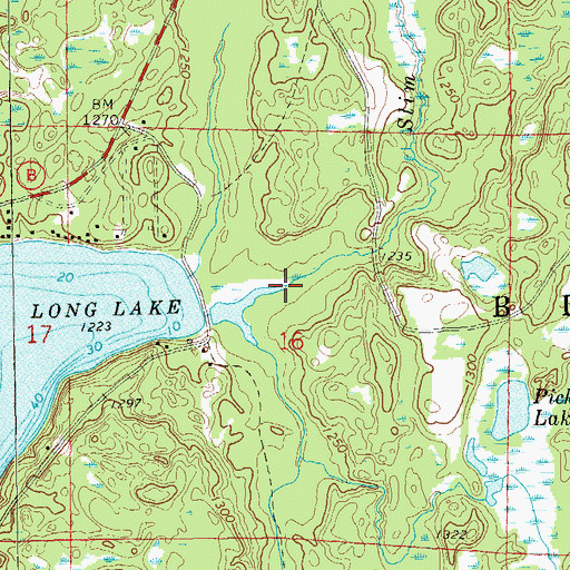 Topographic Map of Slim Creek, WI