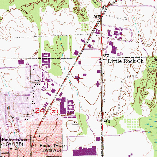 Topographic Map of West Central Alabama Rehabilitation Center, AL