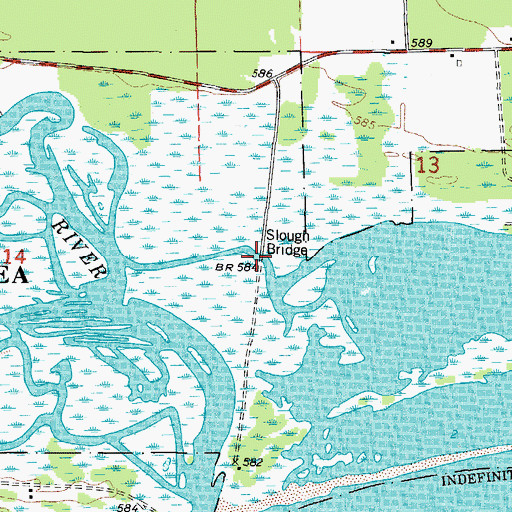 Topographic Map of Slough Bridge, WI