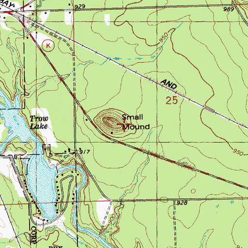 Topographic Map of Small Mound, WI