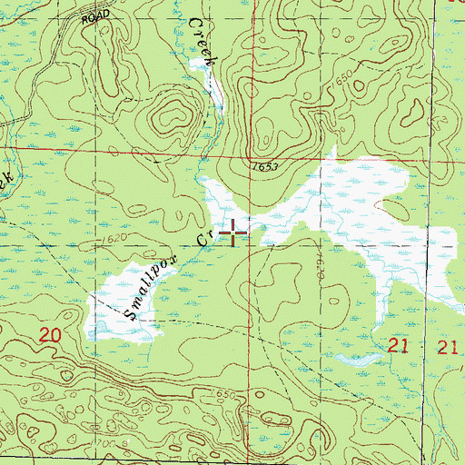 Topographic Map of Smallpox Creek, WI