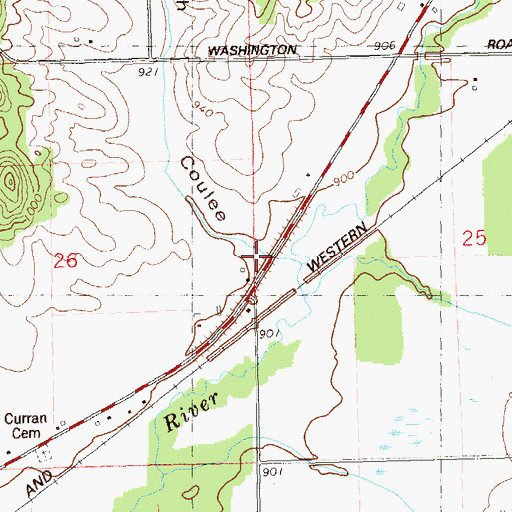 Topographic Map of Smith Coulee, WI