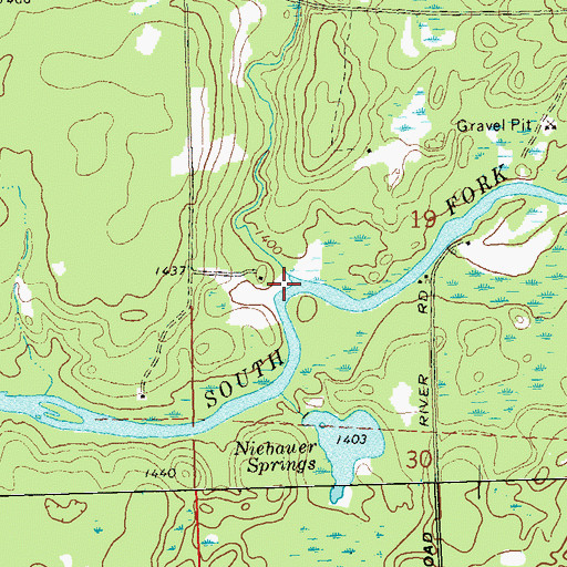Topographic Map of Smith Creek, WI