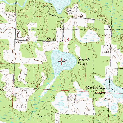 Topographic Map of Smith Lake, WI
