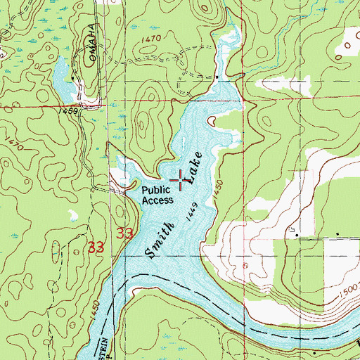 Topographic Map of Smith Lake, WI